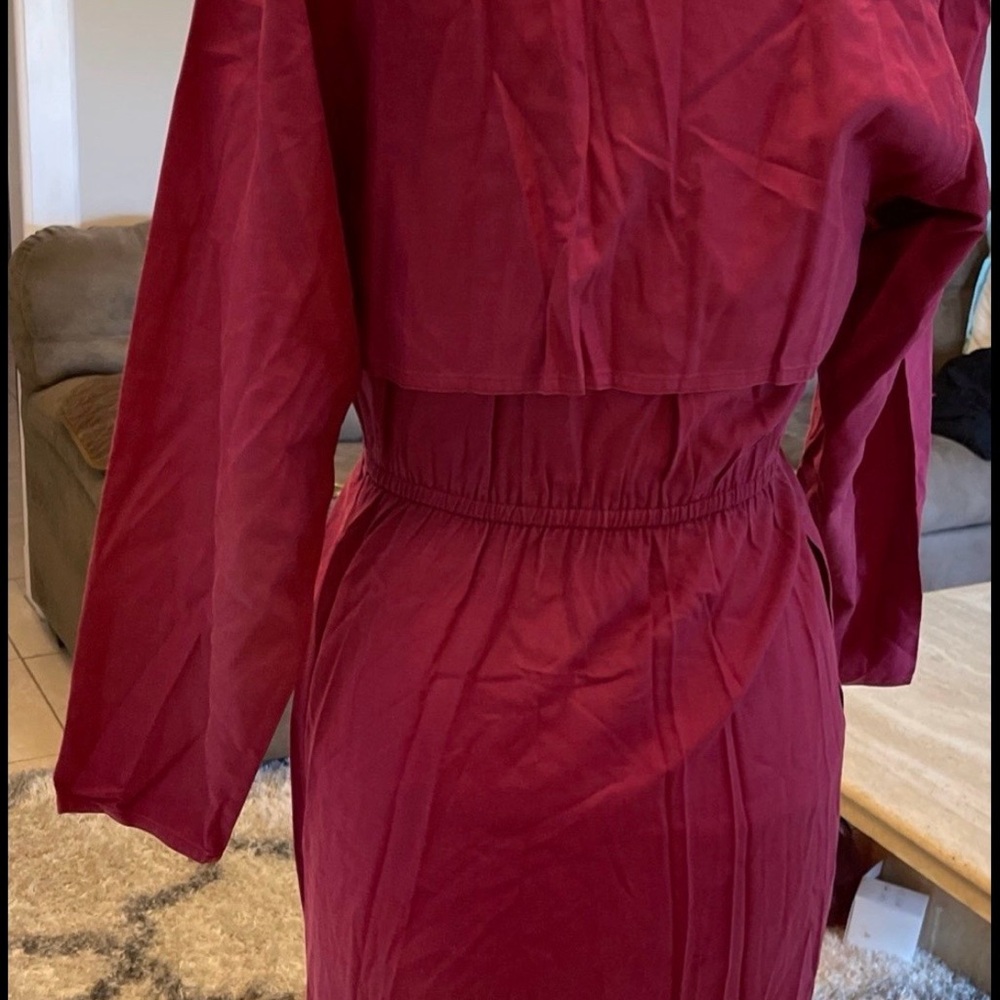 Pierre Cardin Boutique Shirt Dress 100% Silk Designer 80s 90s Retro Vintage Pink - Picture 11 of 11